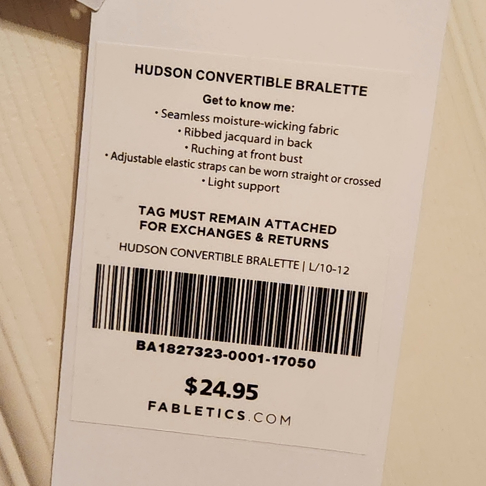 🖤 NWT Fabletics Hudson Convertible Bralette Black Size Large 10/12 - Picture 7 of 8